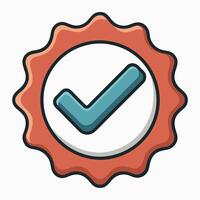 Approved Certified Quality Checkmark Seal Badge Icon Graphic Design Element vector