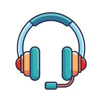 Stylish Headset with Turquoise and Orange Design Elements for Communication and Entertainment vector