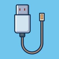 USB Cable Connector Illustration Digital Device Technology Data Transfer vector