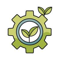 Green Technology Sustainable Growth EcoFriendly Gear Innovation Environmental Progress vector