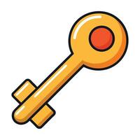 A Golden Key Illustration for Access Security and Unlock Concepts vector