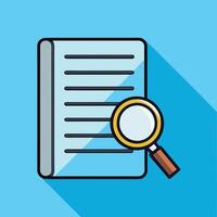 Document Examination Magnifying Glass Analysis Research Investigation Exploration Review Inspection Scrutiny Auditing vector