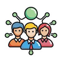 Teamwork Collaboration Network Connection Group Unity Partnership Cooperation Business People Communication vector