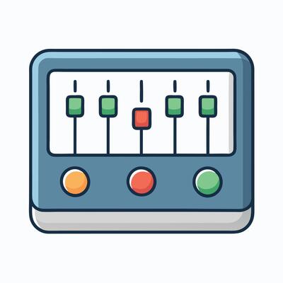 Audio Mixer Control Panel Interface Graphic Design Illustration