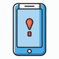 Smartphone Displaying Important Alert Exclamation Mark Mobile Phone Notification Warning Sign Digital Device Screen Error Message vector