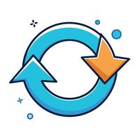 Circular Arrows Representing Continuous Loop Cycle Refresh Reload Repeat Process vector