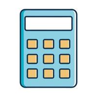 A Simple Light Blue Calculator Icon with Nine Orange Buttons and a Blank Display vector