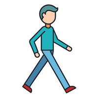 A Simple Cartoon Illustration of a Person Walking Casual Stride Man Figure Simple Design vector