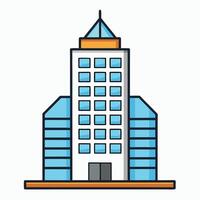 Modern City Office Building Illustration Skyscraper Design Architecture vector