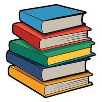 A Colorful Stack of Books Ready for Reading and Learning vector