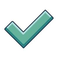 A Teal Check Mark Icon Graphic Design Element for User Interfaces vector
