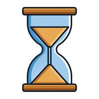 Classic Hourglass Sand Timer Representing Time Management and Deadline Concepts vector