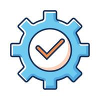 Successful Task Completion Gear Icon Graphic Design Illustration Image vector