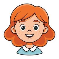 Portrait of a Happy Little Girl with Red Hair and Freckles vector