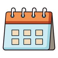 A Simple Cartoon Desk Calendar with Six Empty Squares for Scheduling Appointments or Events vector