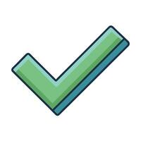Green and Teal Check Mark Icon Graphic Design Element for User Interface vector
