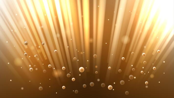 Golden Explosion with Blurred Effect, Stream Of Particles, Illustration