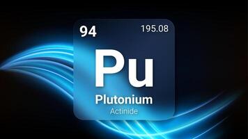 Plutonium Actinide, Glass Morphism Element Futuristic Neon Light Glow Background Periodic Table, Chemical Symbol, Name, Atomic Mass, Atomic Number, Illustration vector