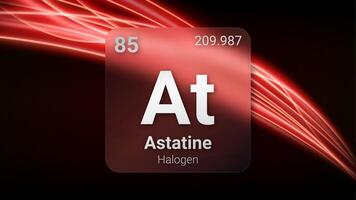 Astatine Halogen, Glass Morphism Element Futuristic Neon Light Glow Background Periodic Table, Chemical Symbol, Name, Atomic Mass, Atomic Number, Illustration vector