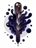 A captivating abstract image with layered shapes and gradients creating a sense of depth and visual intrigue vector