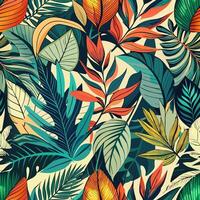 Vivid Tropical Leaf Illustration with a Playful Color Scheme vector