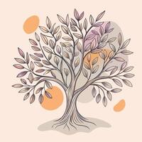 Elegant tree illustration with intricate branches and foliage vector