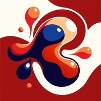 Colorful abstract design with flowing lines and organic shapes in red and blue vector