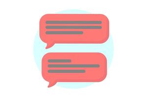 Red clouds of text or negative review. Shopping flat style icons in red and blue colors vector