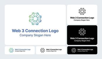 Web 3 Connection Logo Emblem of Decentralized Digital Connectivity vector