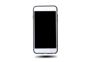 Mobile phone smart technology on white background photo