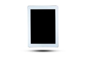 White tablet technology object design on white background photo