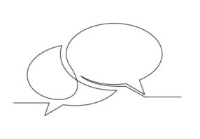 Speech bubble continuous drawing of one line vector
