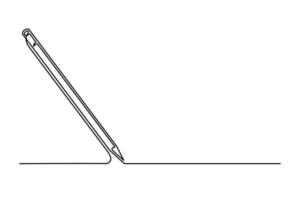 Continuous one line pencil vector