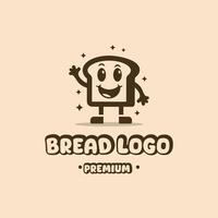 Smile Funny Bread Character, Retro Mascot Character vector