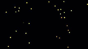 Colorful confetti falling on a black background alpha channel Abstract festive animation with multicolored square and rectangular confetti in motion. Celebration and party concept video