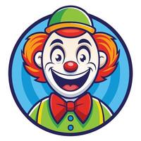 Cheerful Clown Character Mascot Driving a Red Car Illustration vector