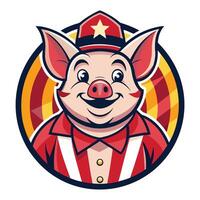 Illustration of a Fun and Cheeky Pig Mascot Character Ready for the Circus vector