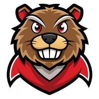 Adorable Beaver Mascot with Simplified Logo Design vector