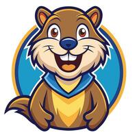 Joyous Otter Mascot in a Vehicle Illustration vector