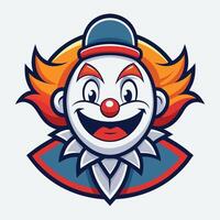 Charming Logo Illustration of an Amusing Clown Mascot Character vector