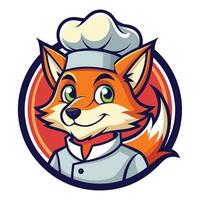 Logo of a Playful Chef Fox Character Illustration vector