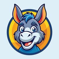 Adorable Donkey Mascot Cartoon Character Design for Logo and Branding vector