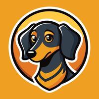 Minimalist Dog Mascot Illustration of a Dachshund vector