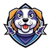 Cartoon Drawing of a Playful Brown and White Dog Mascot Character vector