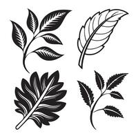 Silhouette Leaf icons Logo in Moderns Style Unique Shape vector