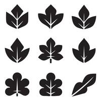 Silhouette Unique Leaf icons Logo in Modern Style Shape vector
