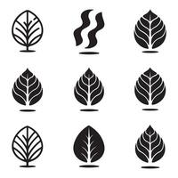 Silhouette Leaf icon Logo in Modern Style Unique Shape vector