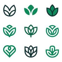 Silhouette Leaf icons Logo in Modern Style Unique Shape vector