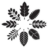 Silhouettes Leaf icons Logo in Modern Style Unique Shape vector