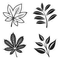 Silhouette Leaf icons Logo in Modern Style Unique Shapes vector